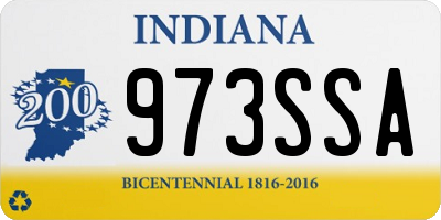 IN license plate 973SSA