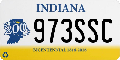 IN license plate 973SSC