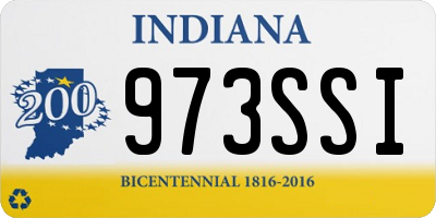 IN license plate 973SSI