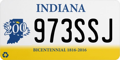 IN license plate 973SSJ