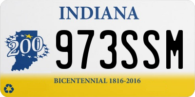 IN license plate 973SSM