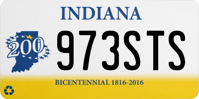 IN license plate 973STS