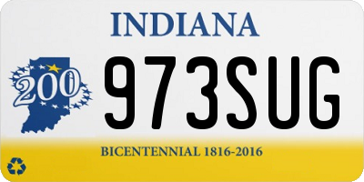 IN license plate 973SUG