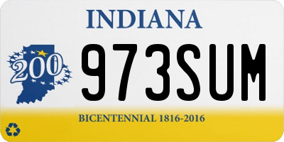 IN license plate 973SUM