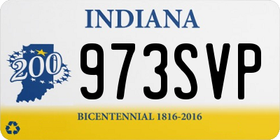 IN license plate 973SVP