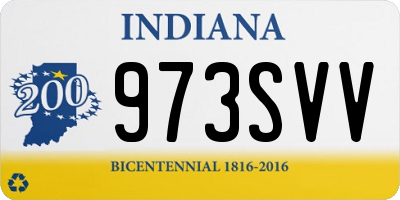 IN license plate 973SVV