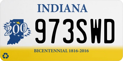 IN license plate 973SWD