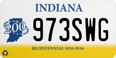 IN license plate 973SWG