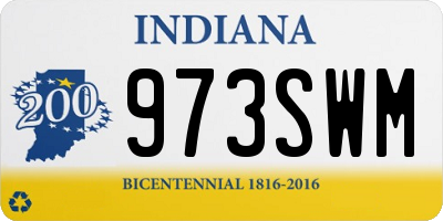 IN license plate 973SWM