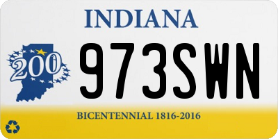 IN license plate 973SWN