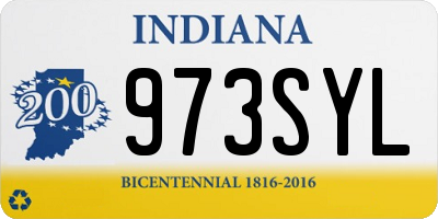IN license plate 973SYL