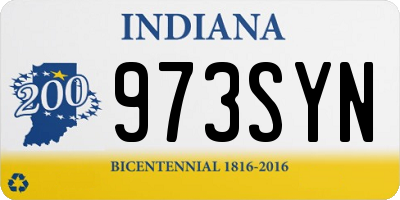 IN license plate 973SYN