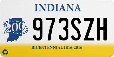 IN license plate 973SZH