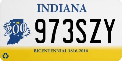 IN license plate 973SZY