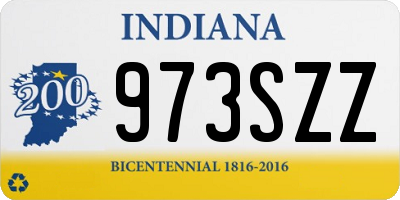 IN license plate 973SZZ