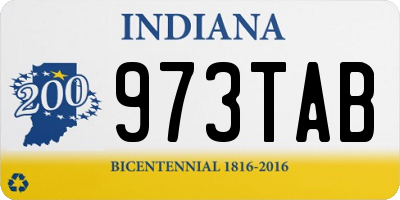 IN license plate 973TAB
