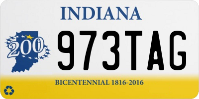 IN license plate 973TAG