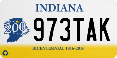 IN license plate 973TAK