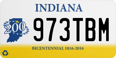 IN license plate 973TBM