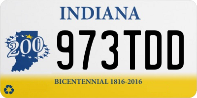 IN license plate 973TDD