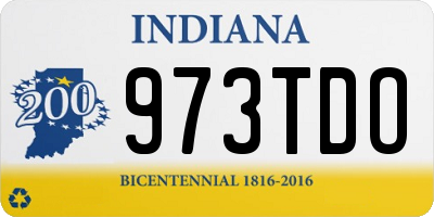 IN license plate 973TDO