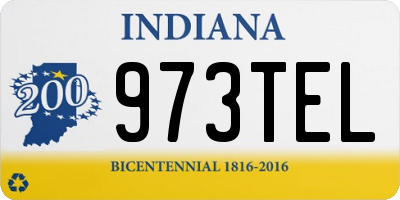 IN license plate 973TEL