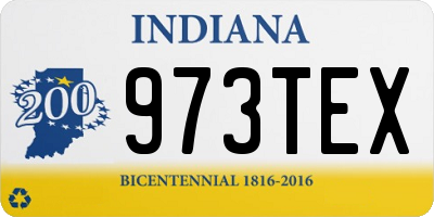 IN license plate 973TEX