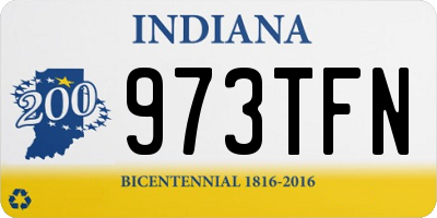 IN license plate 973TFN