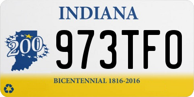 IN license plate 973TFO