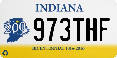 IN license plate 973THF