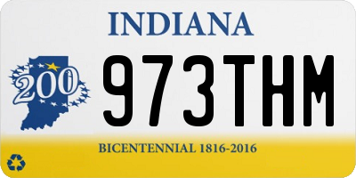 IN license plate 973THM