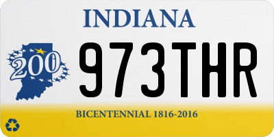 IN license plate 973THR