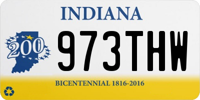 IN license plate 973THW