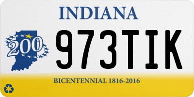 IN license plate 973TIK