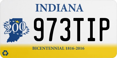 IN license plate 973TIP
