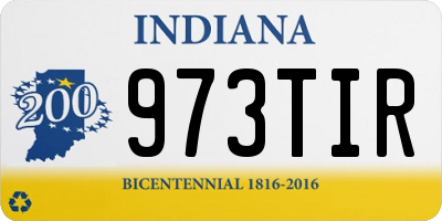 IN license plate 973TIR