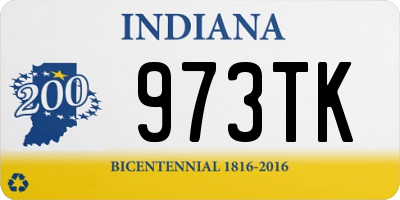 IN license plate 973TK