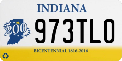 IN license plate 973TLO