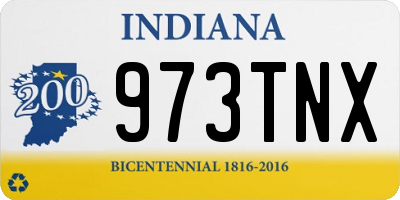 IN license plate 973TNX