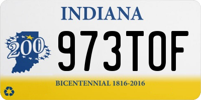 IN license plate 973TOF