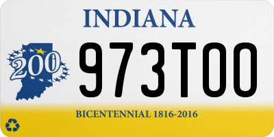 IN license plate 973TOO