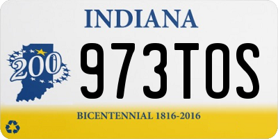 IN license plate 973TOS