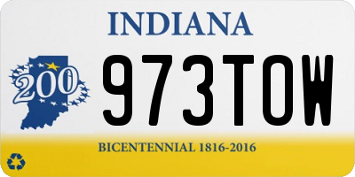 IN license plate 973TOW