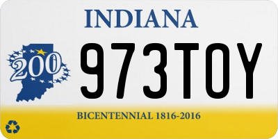 IN license plate 973TOY
