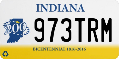 IN license plate 973TRM