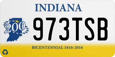 IN license plate 973TSB