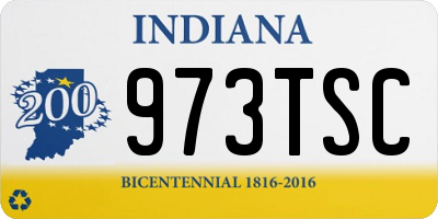 IN license plate 973TSC