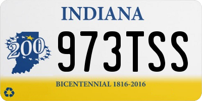 IN license plate 973TSS