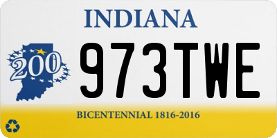IN license plate 973TWE