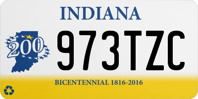 IN license plate 973TZC